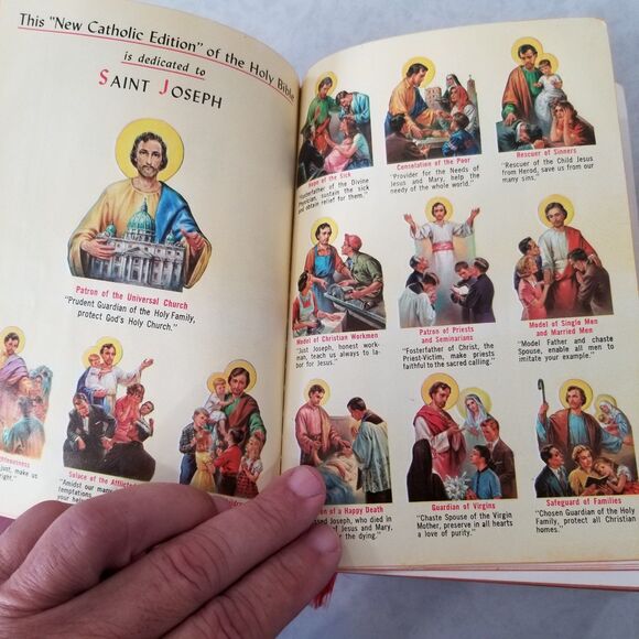Holy Bible 1959 St. Joseph new Catholic edition fine art edition illustrated vtg - Picture 8 of 12